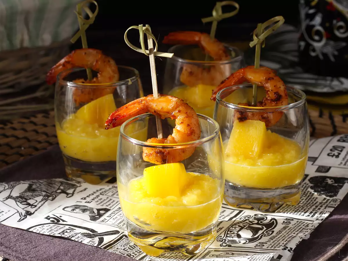 Räkor och mango i glas – sötsalt tilltugg - foto 3