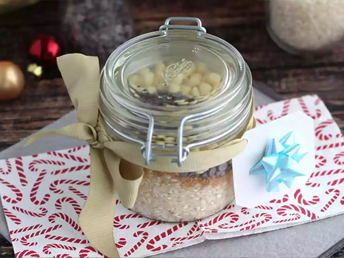 Risgrynspudding med mörk och vit choklad