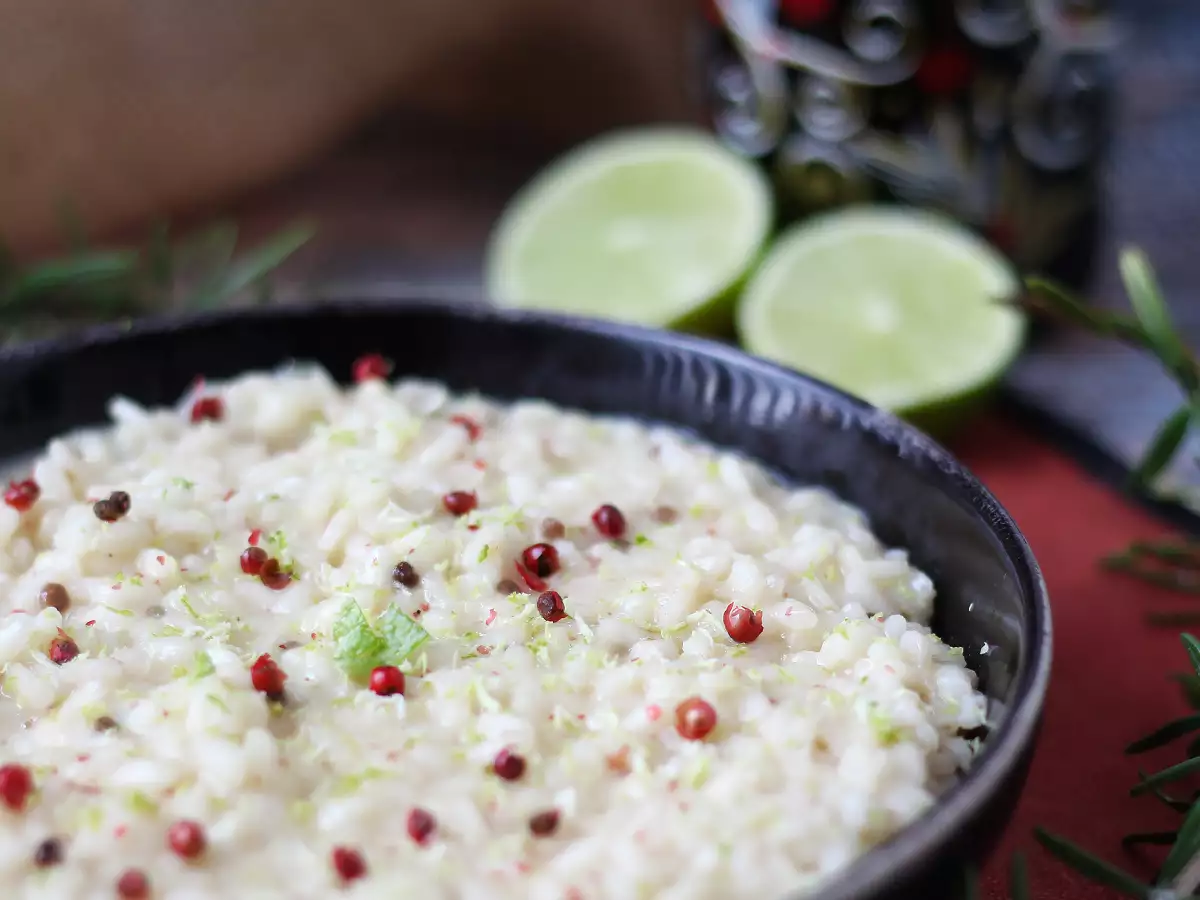 Risotto med lime och rosépeppar: elegant vegetarisk rätt för speciella middagar - foto 2