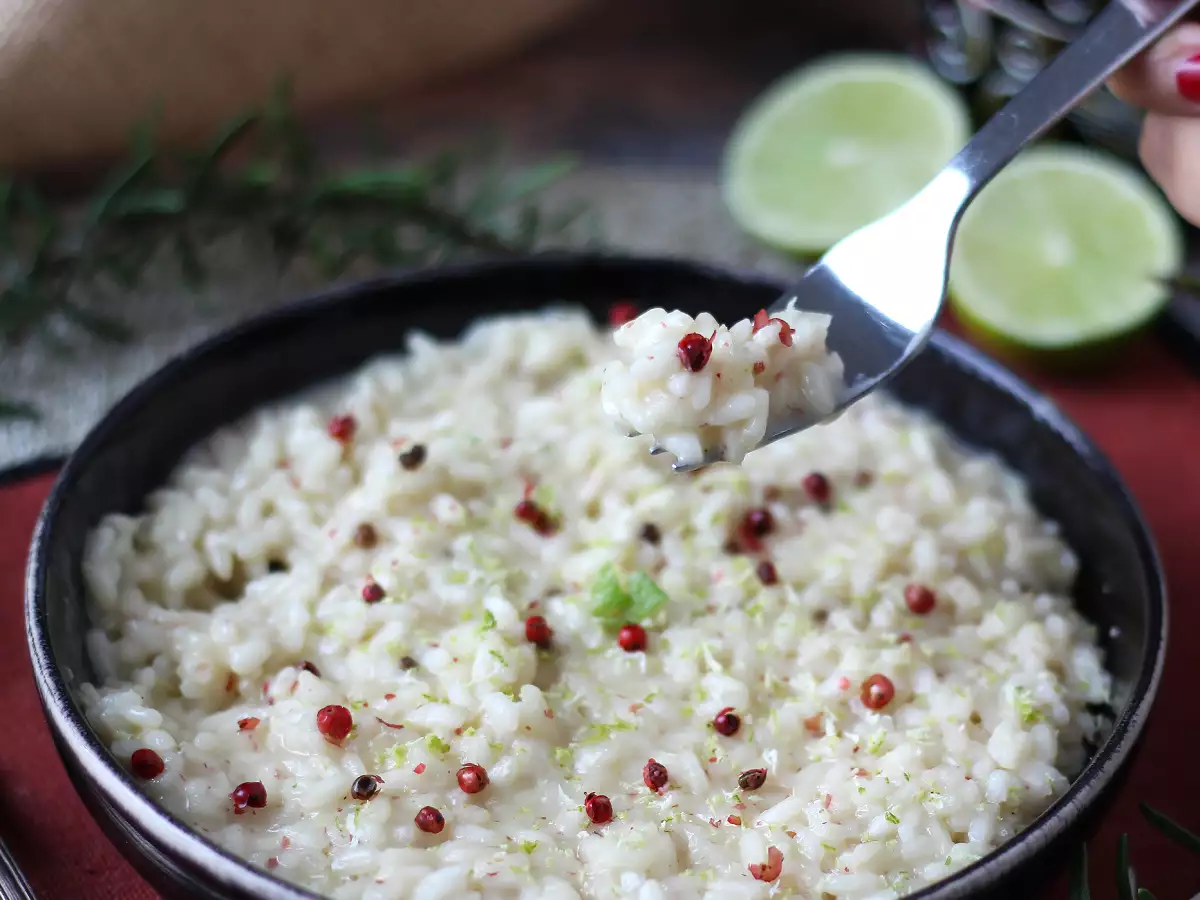 Risotto med lime och rosépeppar: elegant vegetariskt recept för speciella middagar - foto 6
