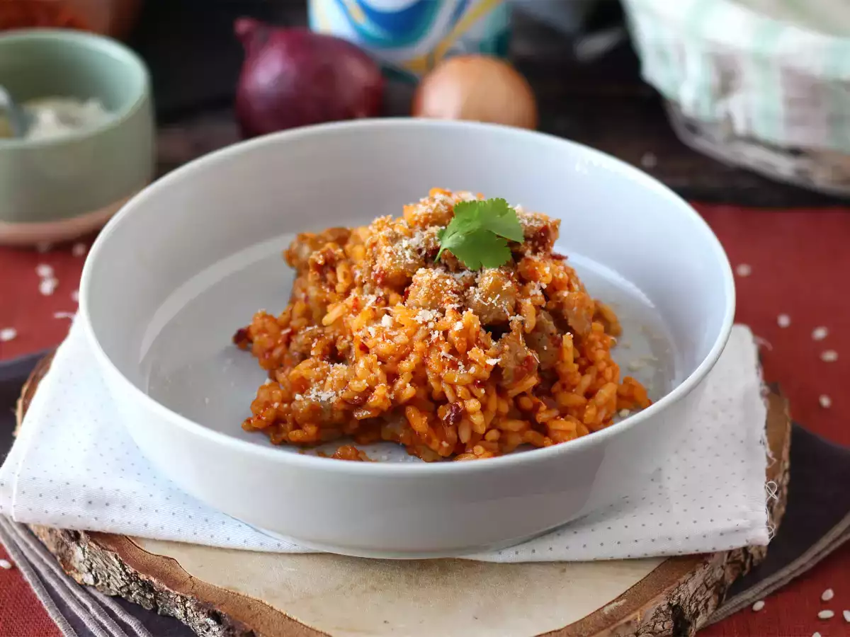 Risotto med ’nduja och salsiccia – en smakrik italiensk risrätt - foto 2