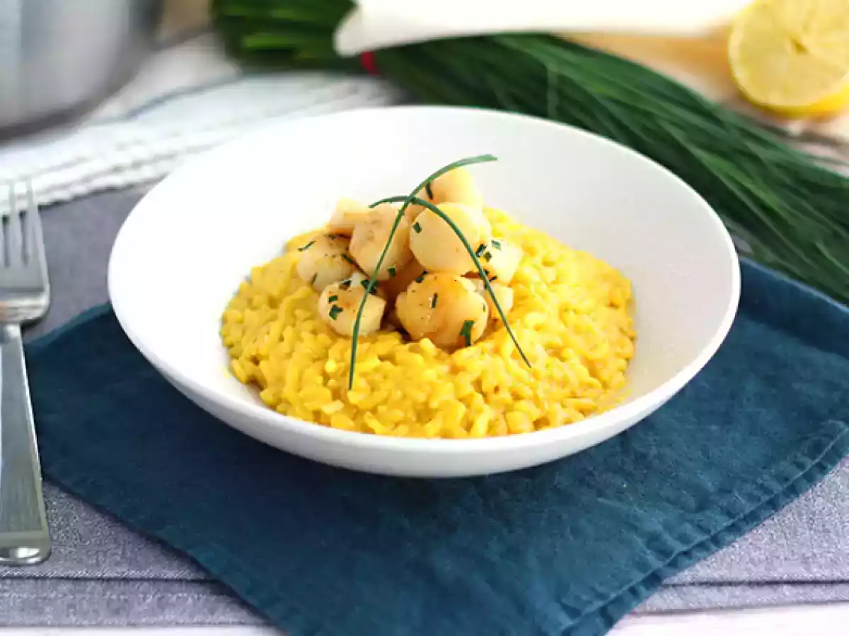 Risotto med pilgrimsmusslor och saffran - foto 2