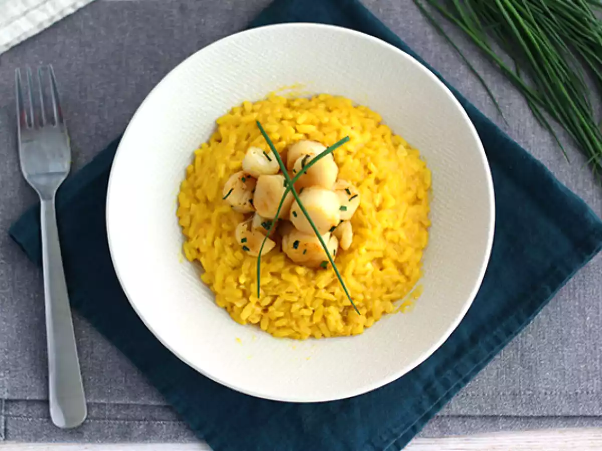Risotto med pilgrimsmusslor och saffran - foto 3