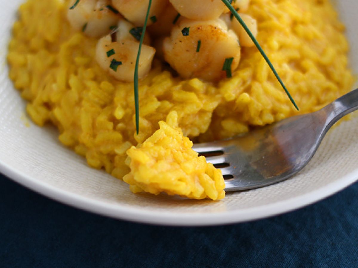 Risotto med pilgrimsmusslor och saffran - foto 4