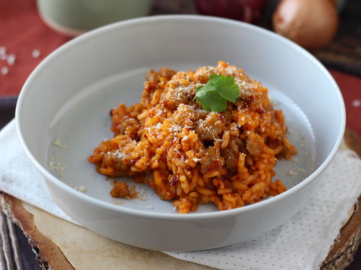 Risotto 'nduja och korv, en rätt med intensiv smak - foto 3