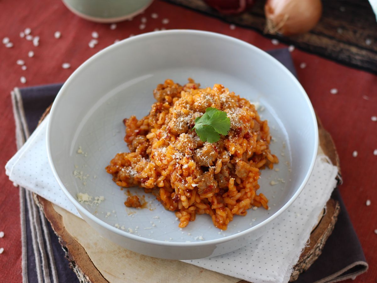Risotto 'nduja och korv, en rätt med intensiv smak - foto 5