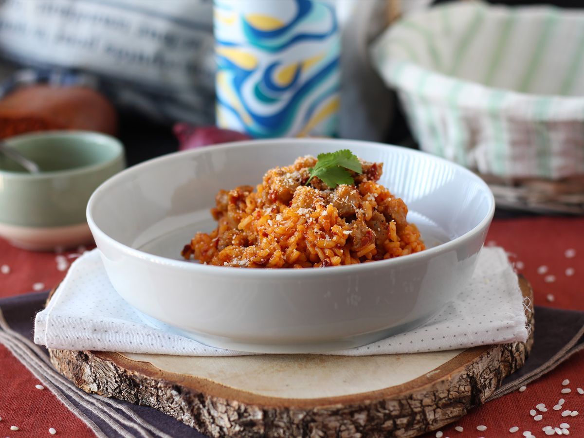 Risotto 'nduja och korv, en rätt med intensiv smak - foto 6