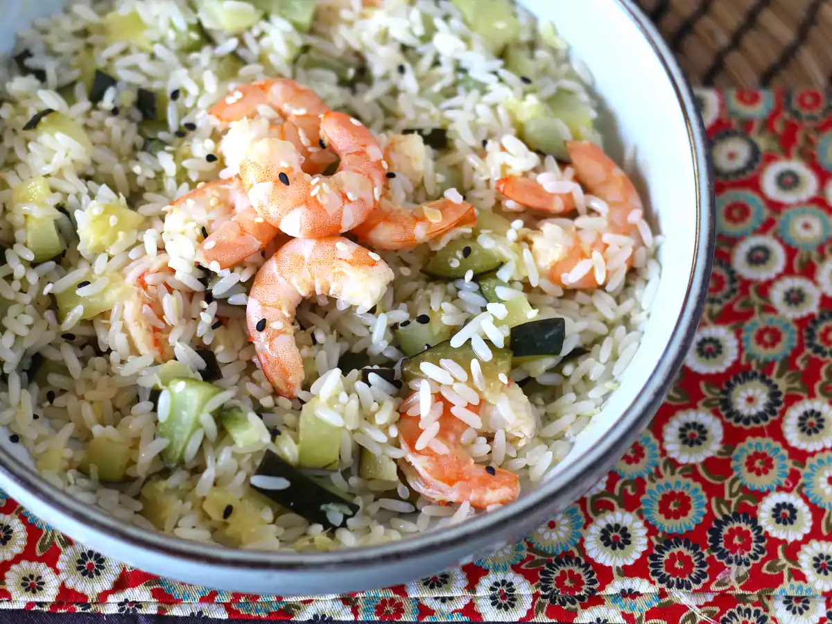 Rissallad med räkor, zucchini och ingefära - foto 4