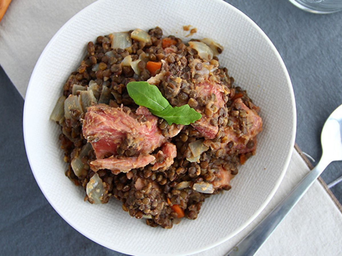 Saltad fläskkött med linser - foto 3