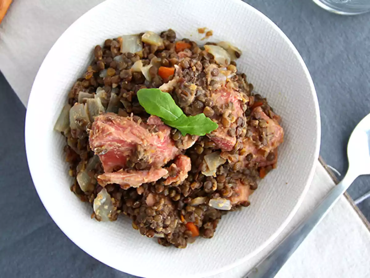 Saltad fläskkött med linser - foto 3