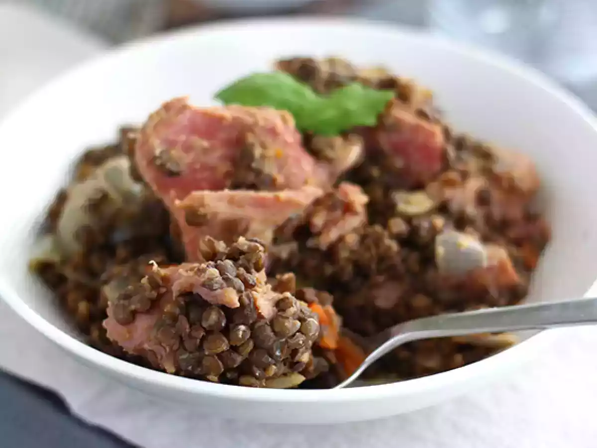 Saltad fläskkött med linser - foto 4