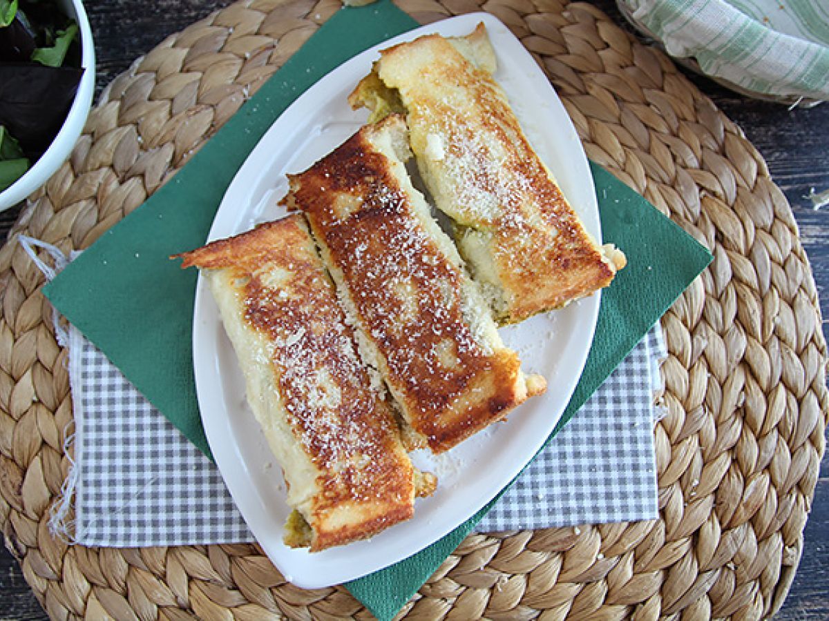 Saltade fattiga riddare med pesto