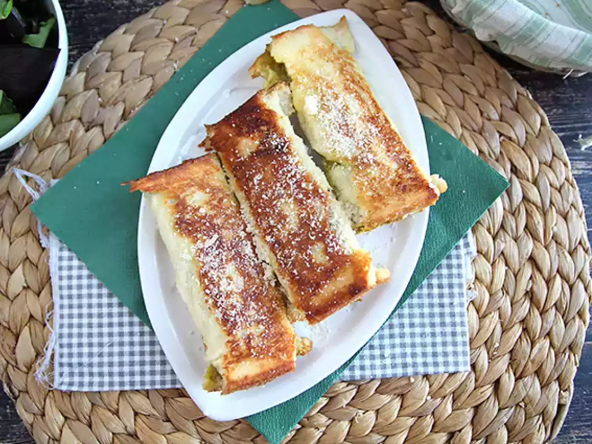 Saltade fattiga riddare med pesto