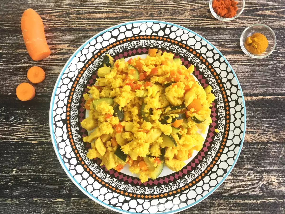 Snabb couscous med kyckling och grönsaker