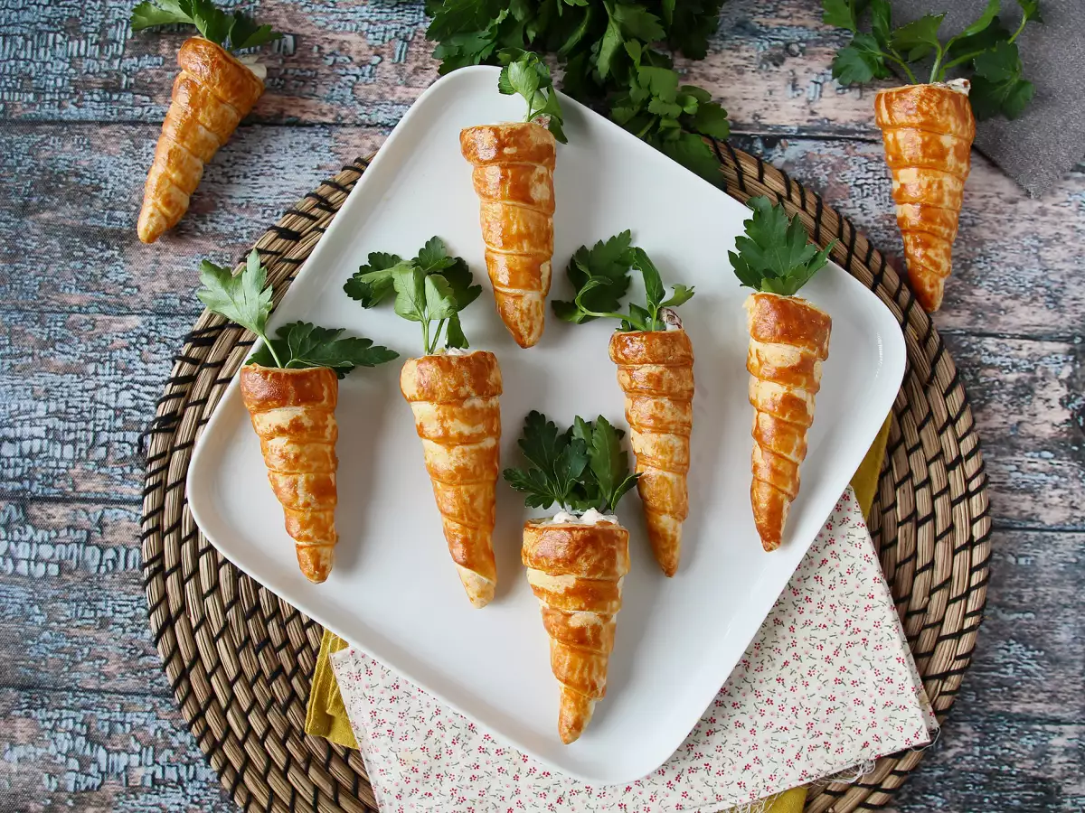 Söta smördegsmorötter med getost och soltorkade tomater – perfekt till påskens aperitif - foto 4