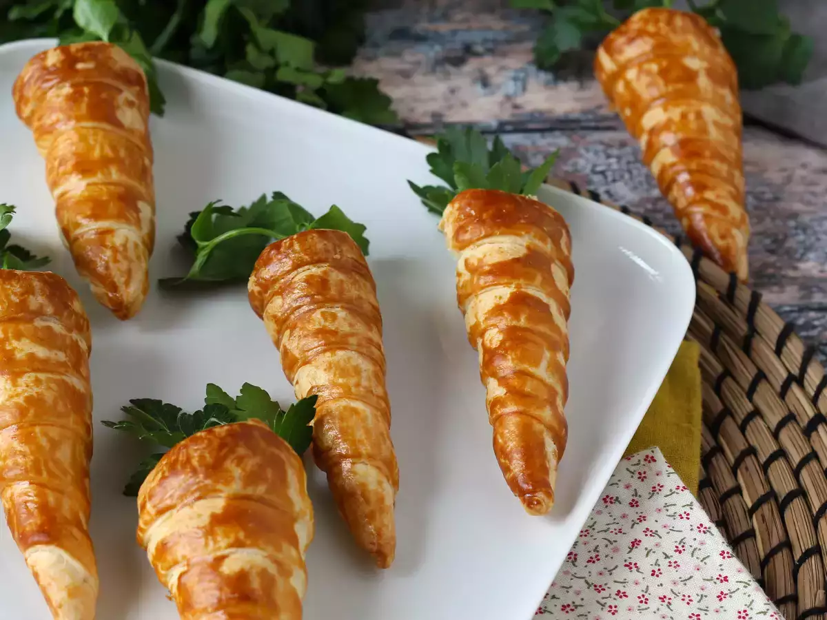 Söta smördegsmorötter till påskaperitif: getost och soltorkade tomater - foto 2