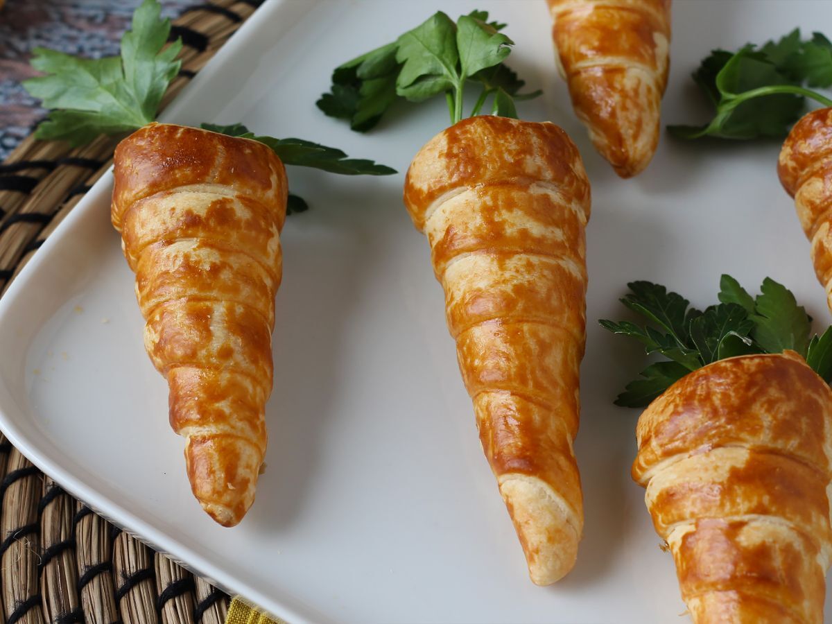 Söta smördegsmorötter till påskaperitif: getost och soltorkade tomater - foto 5
