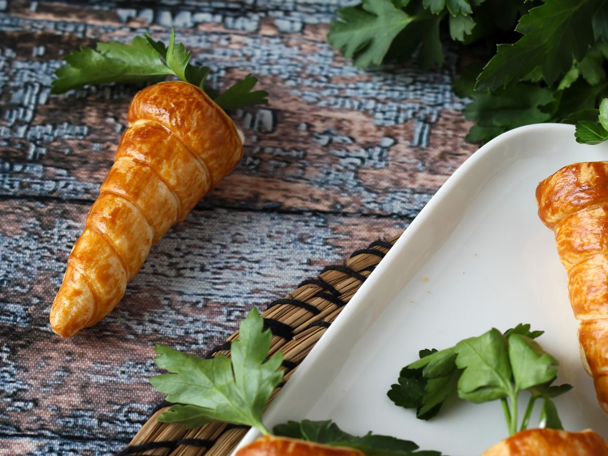 Söta smördegsmorötter till påskaperitif: getost och soltorkade tomater - foto 6