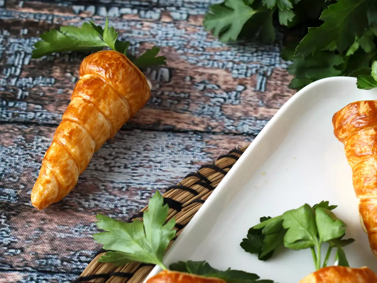 Söta smördegsmorötter till påskaperitif: getost och soltorkade tomater - foto 6