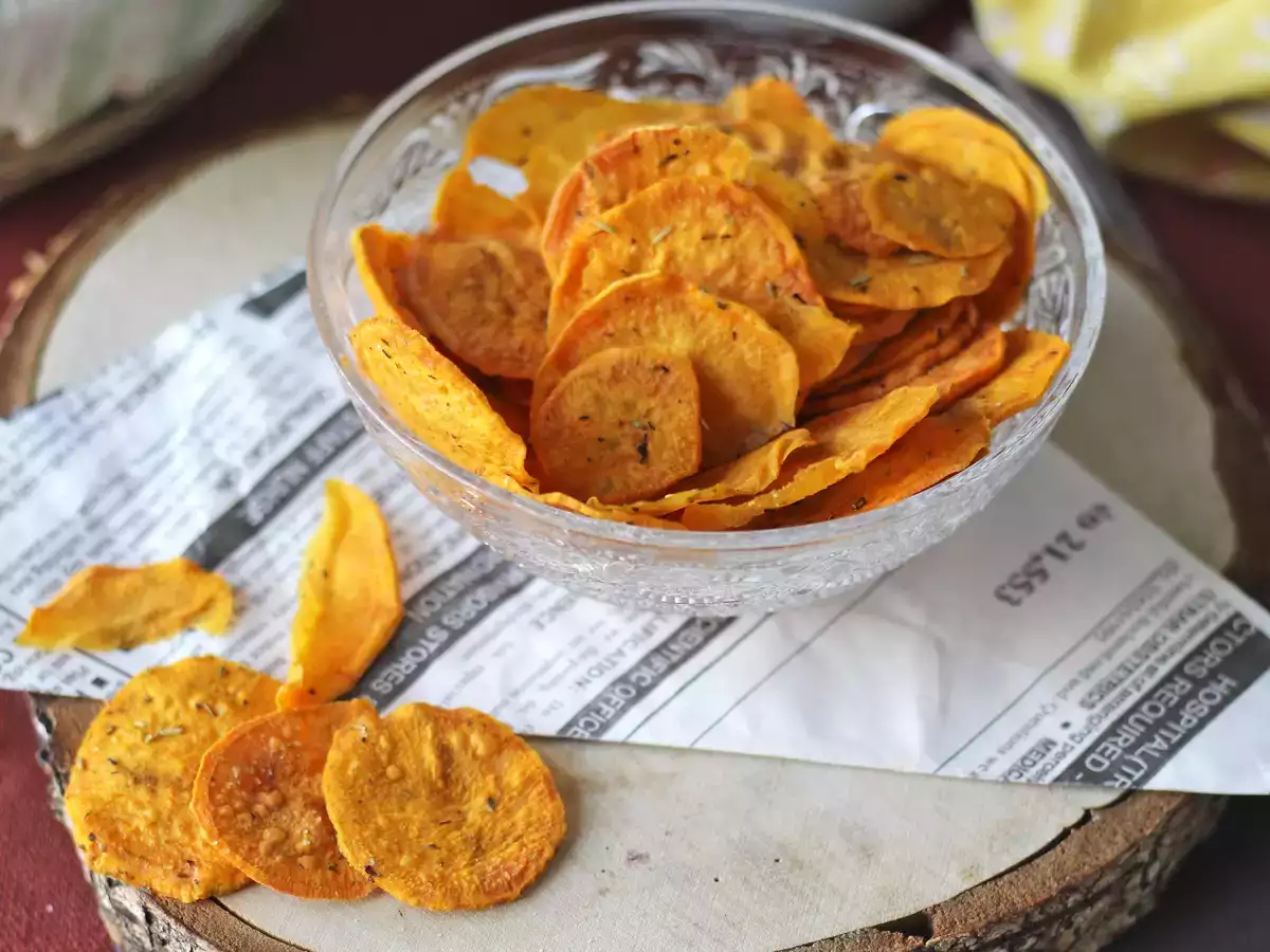 Sötpotatischips i mikrovågsugn - foto 2