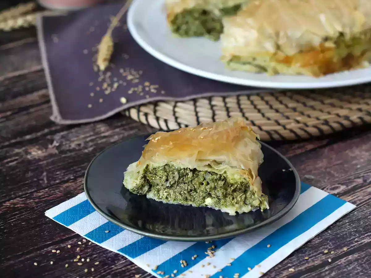 Spanakopita, den superenkla grekiska pajen med spenat och fetaost - foto 3