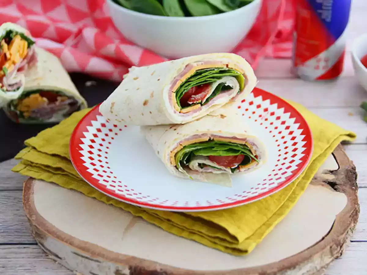 Spenatwraps med skinka och cheddar