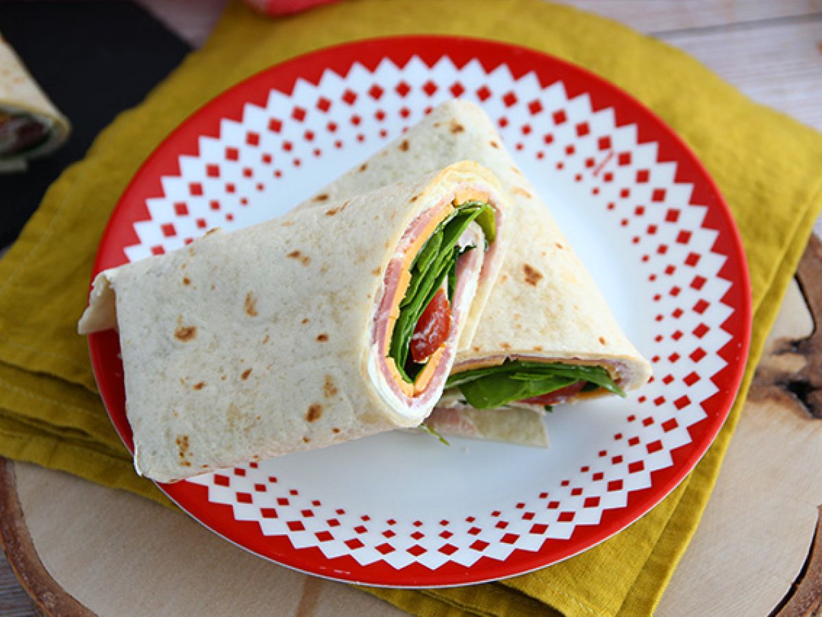 Spenatwraps med skinka och cheddar - foto 2