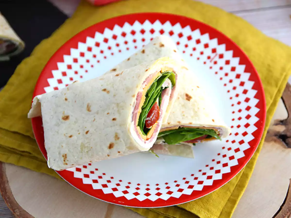 Spenatwraps med skinka och cheddar - foto 2