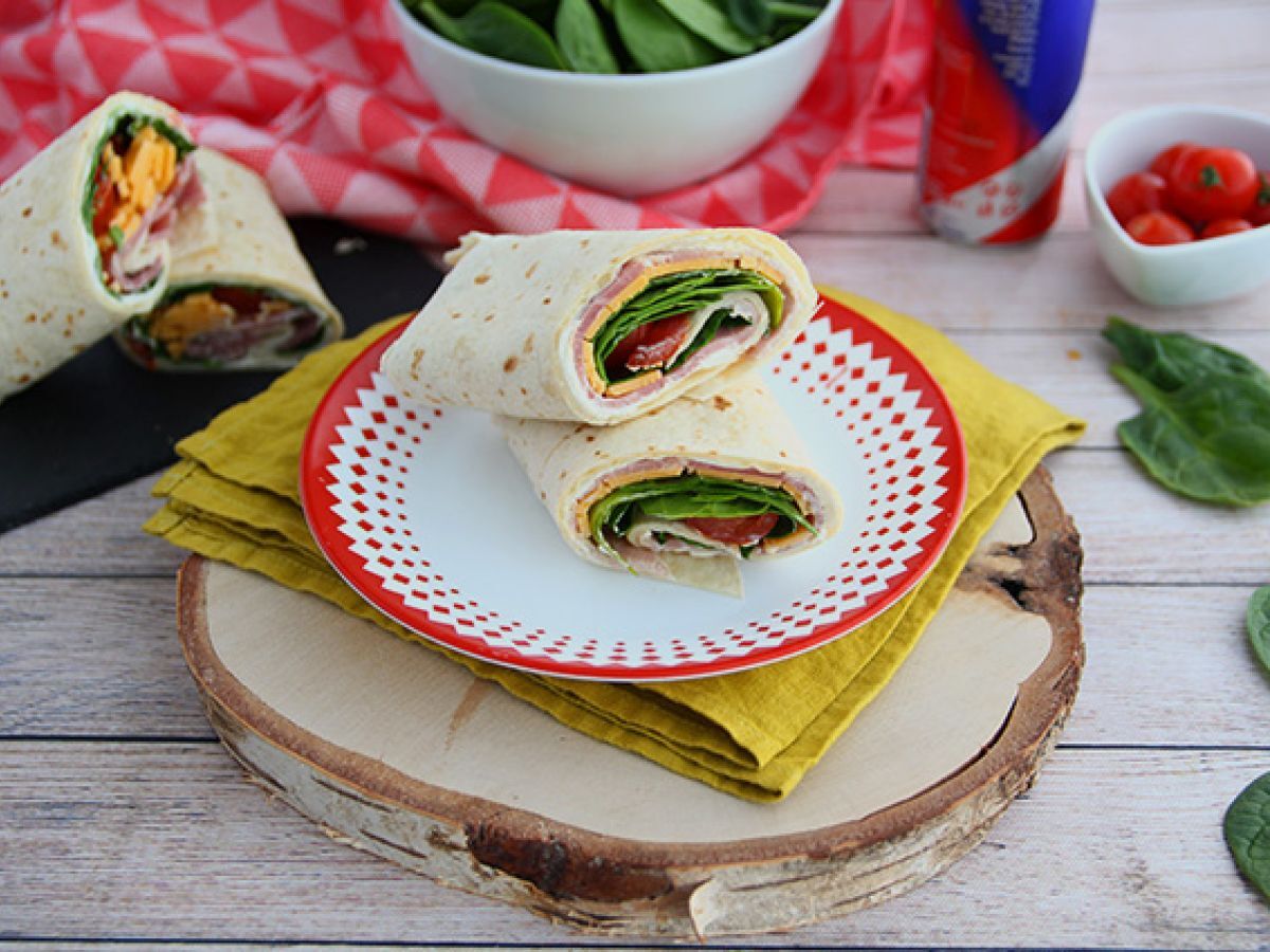 Spenatwraps med skinka och cheddar - foto 4