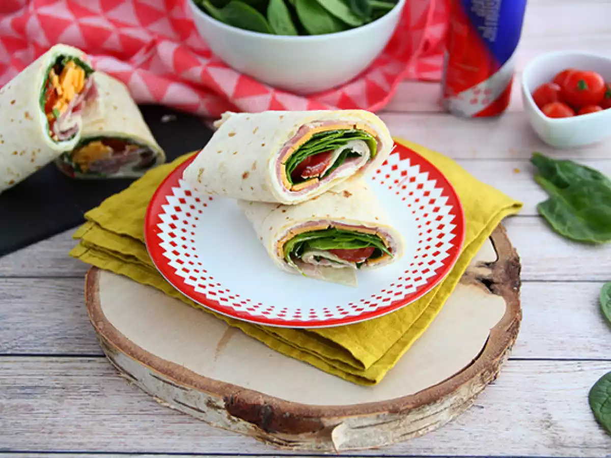 Spenatwraps med skinka och cheddar - foto 4