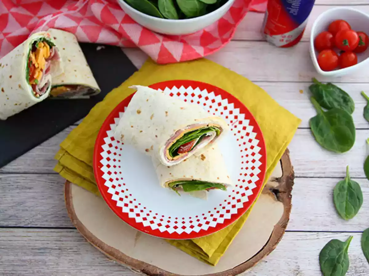 Spenatwraps med skinka och cheddar - foto 5
