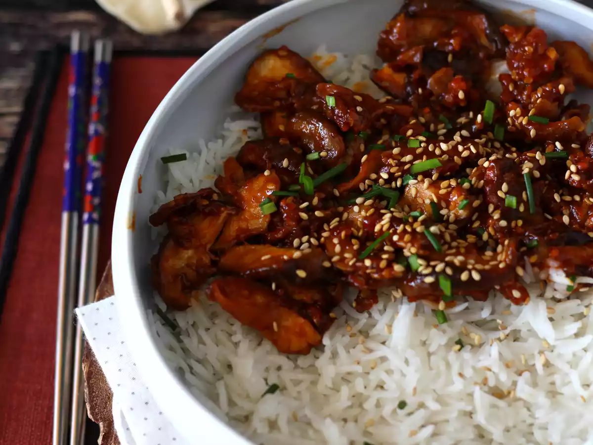 Svampar på koreanskt vis - Shiitake-svampar i gochujangsås - foto 3