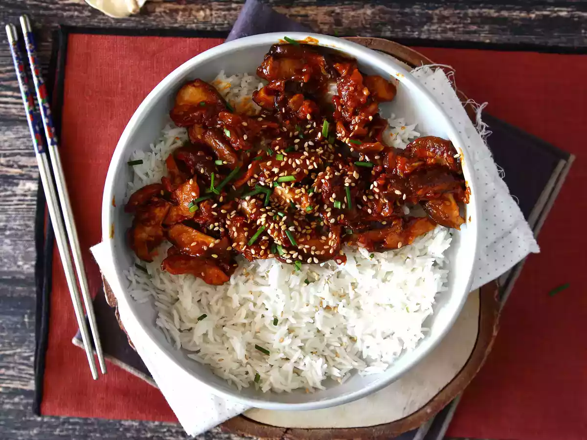 Svampar på koreanskt vis - Shiitake-svampar i gochujangsås - foto 4
