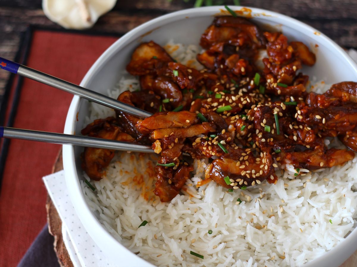 Svampar på koreanskt vis - Shiitake-svampar i gochujangsås - foto 5