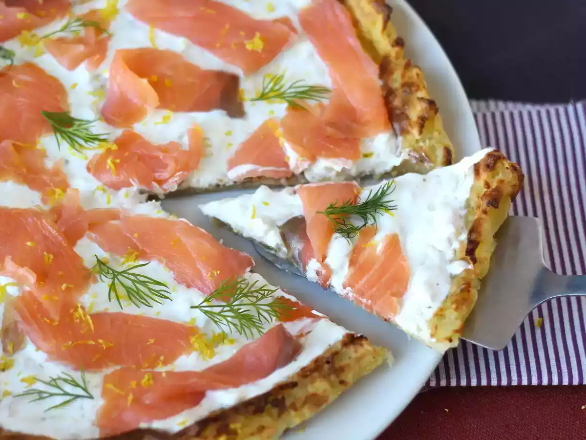 Tart med rökt lax och potatisbotten - foto 3