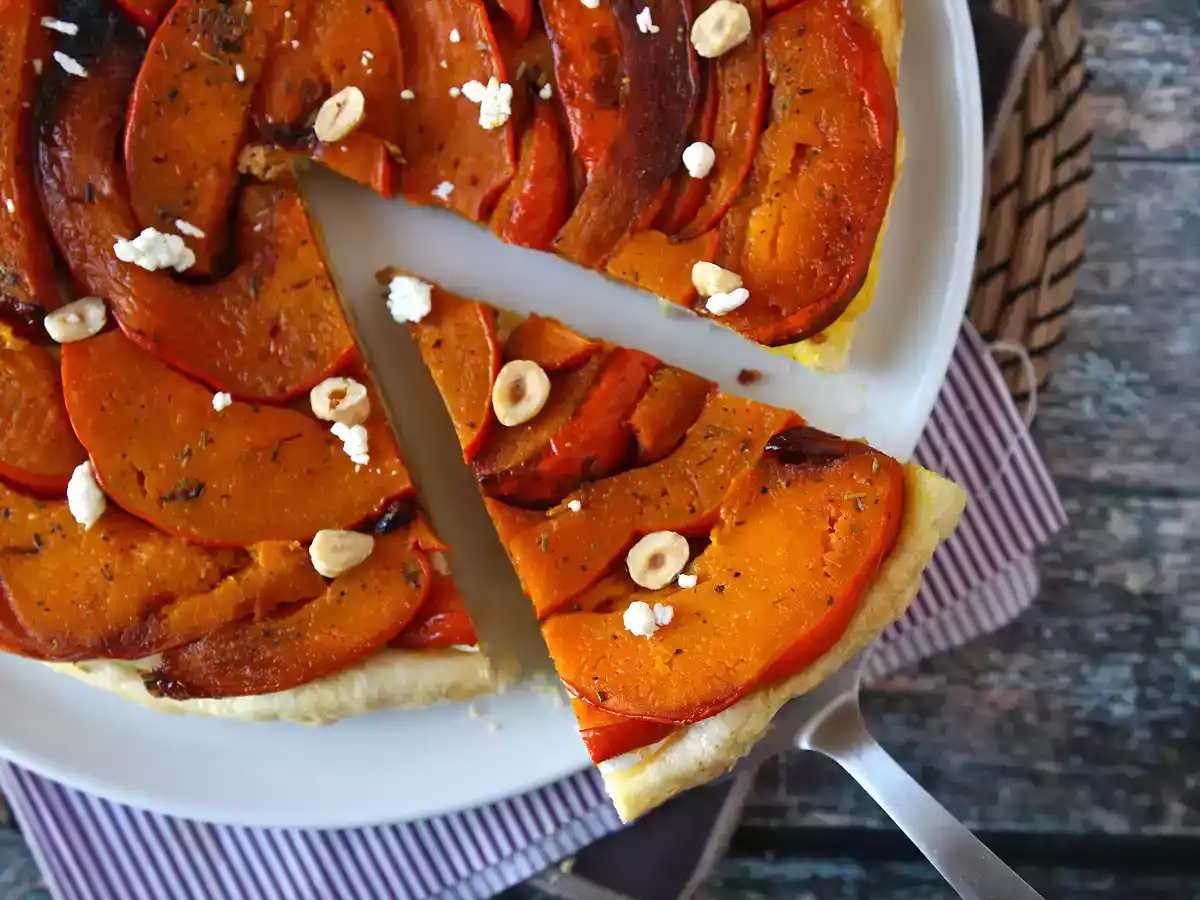 Tatin av pumpa med getost och honung
