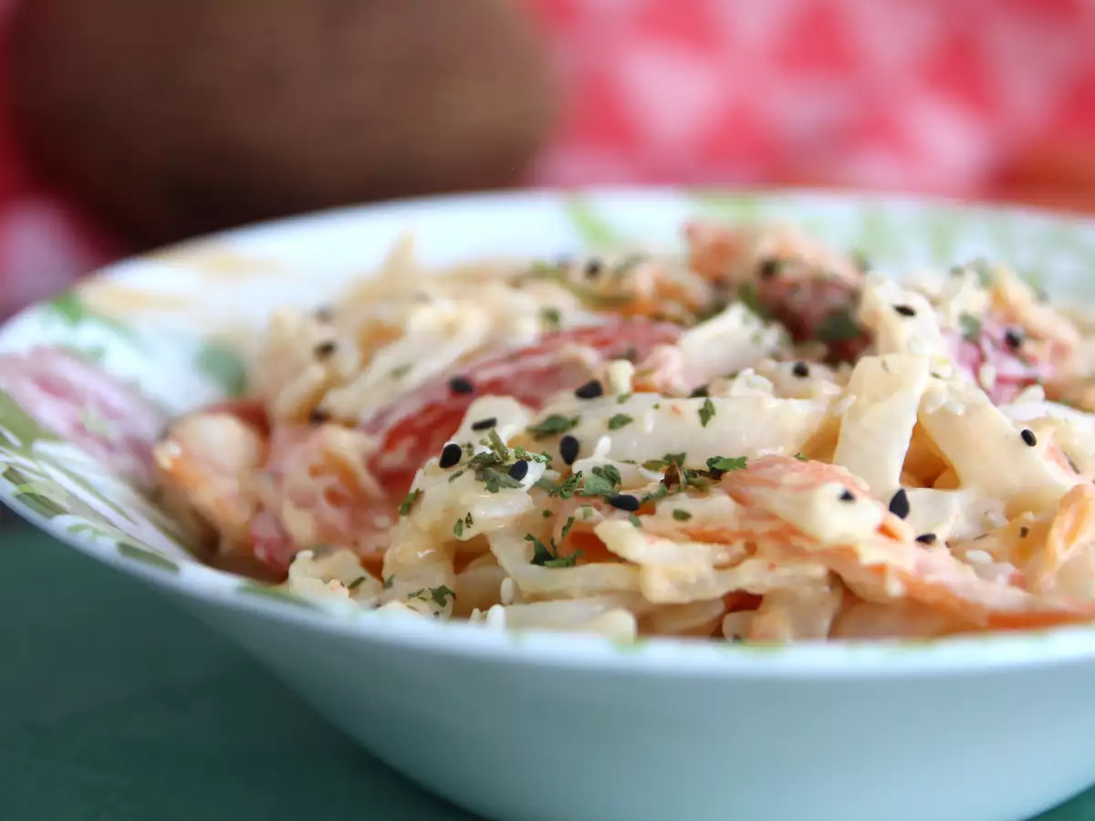 Thailändsk pasta (risnudlar med kokosgrädde, räkor och grönsaker) - foto 2