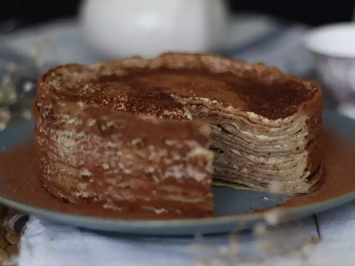 Tiramisuinspirerad pannkakstårta med kaffe och kakao - foto 5