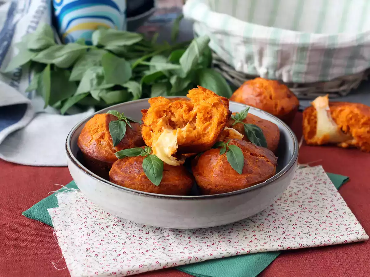 Tomatmuffins med ett smältande mozzarellahjärta - foto 4
