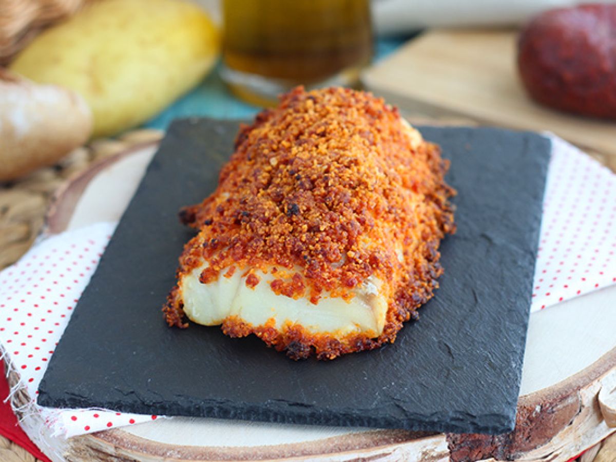 Torsk i chorizoskorpa