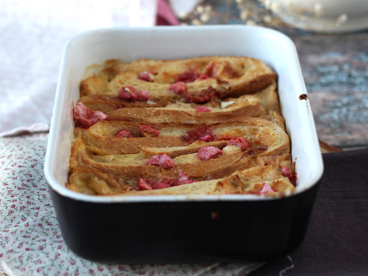 Ugnsbakad fransk toast med rosa pralintopping, ett ultra-gourmetrecept - foto 5
