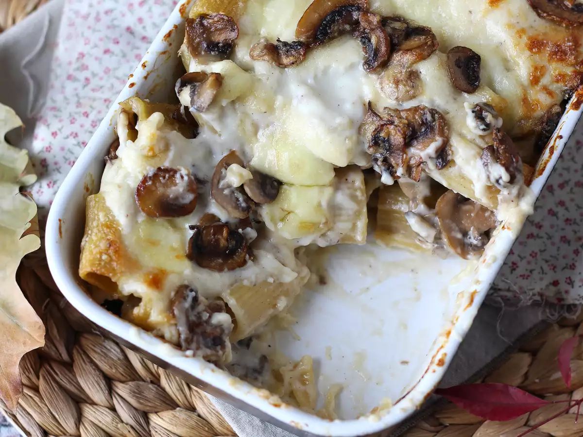 Ugnsbakad pasta med svamp – krämigt och ostigt recept för hösten - foto 5
