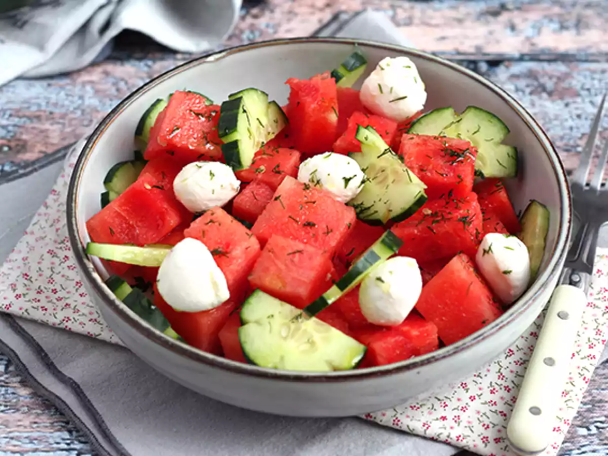Vattenmelon- och gurksallad - foto 2