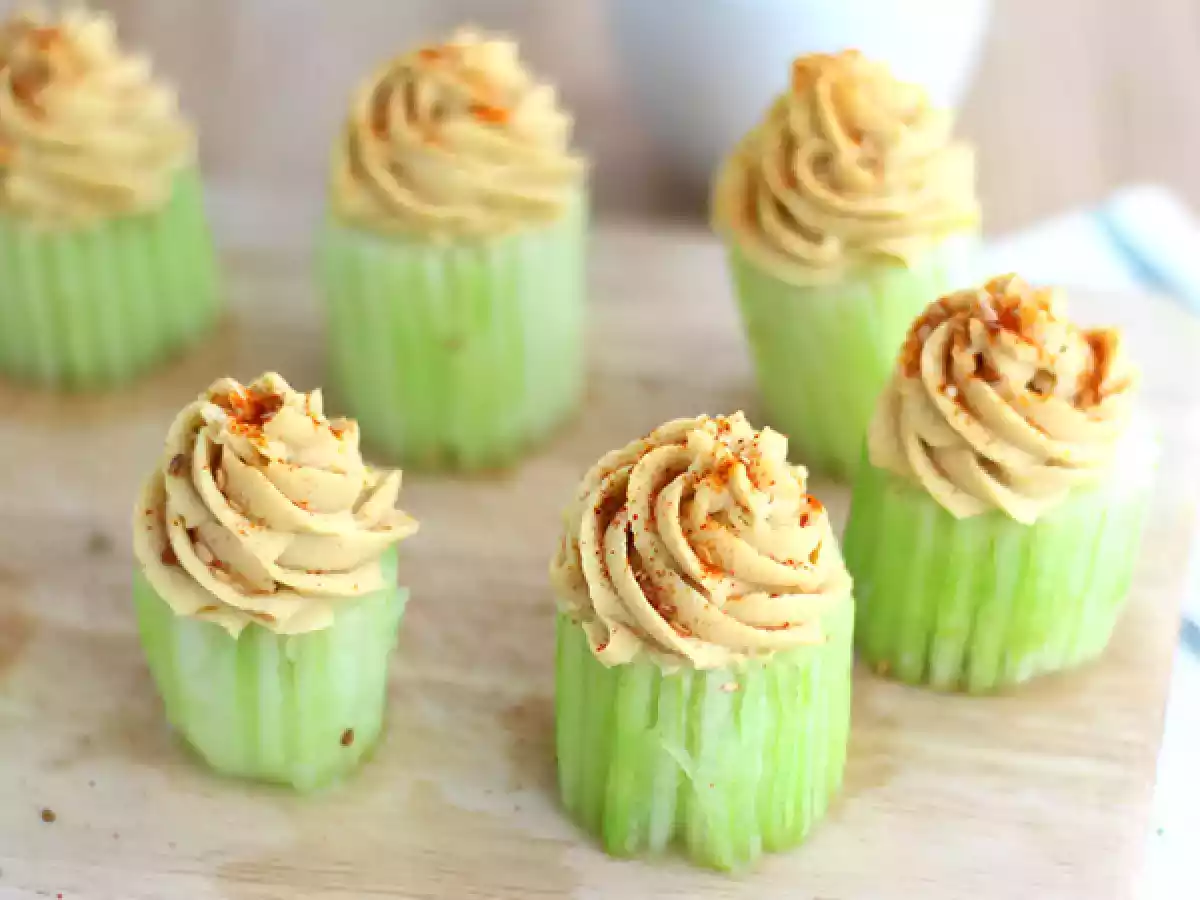 Veganska cupcakes med gurka och hummus - foto 2