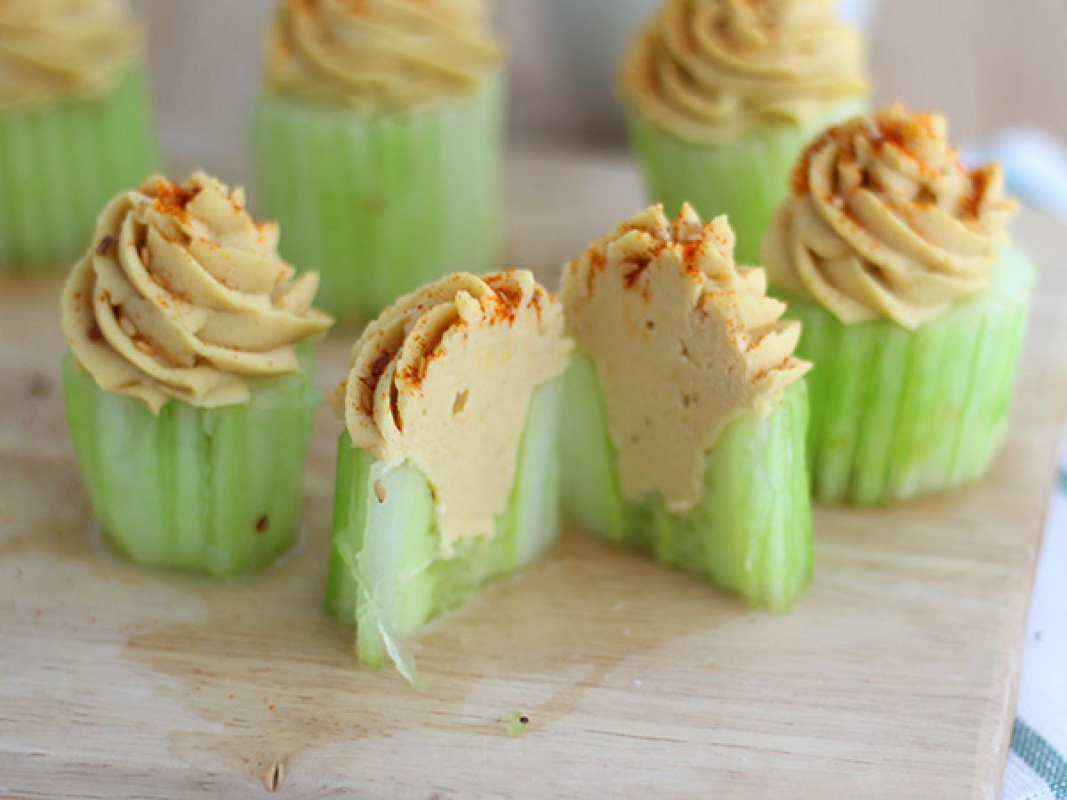 Veganska cupcakes med gurka och hummus - foto 3