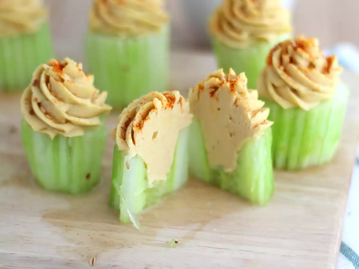 Veganska cupcakes med gurka och hummus - foto 3