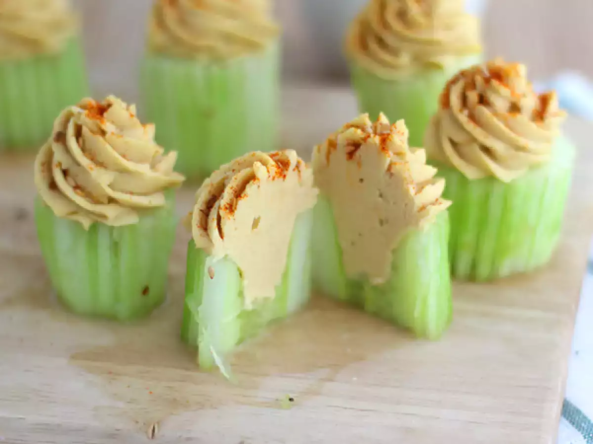 Veganska gurkcupcakes med hummus - foto 3