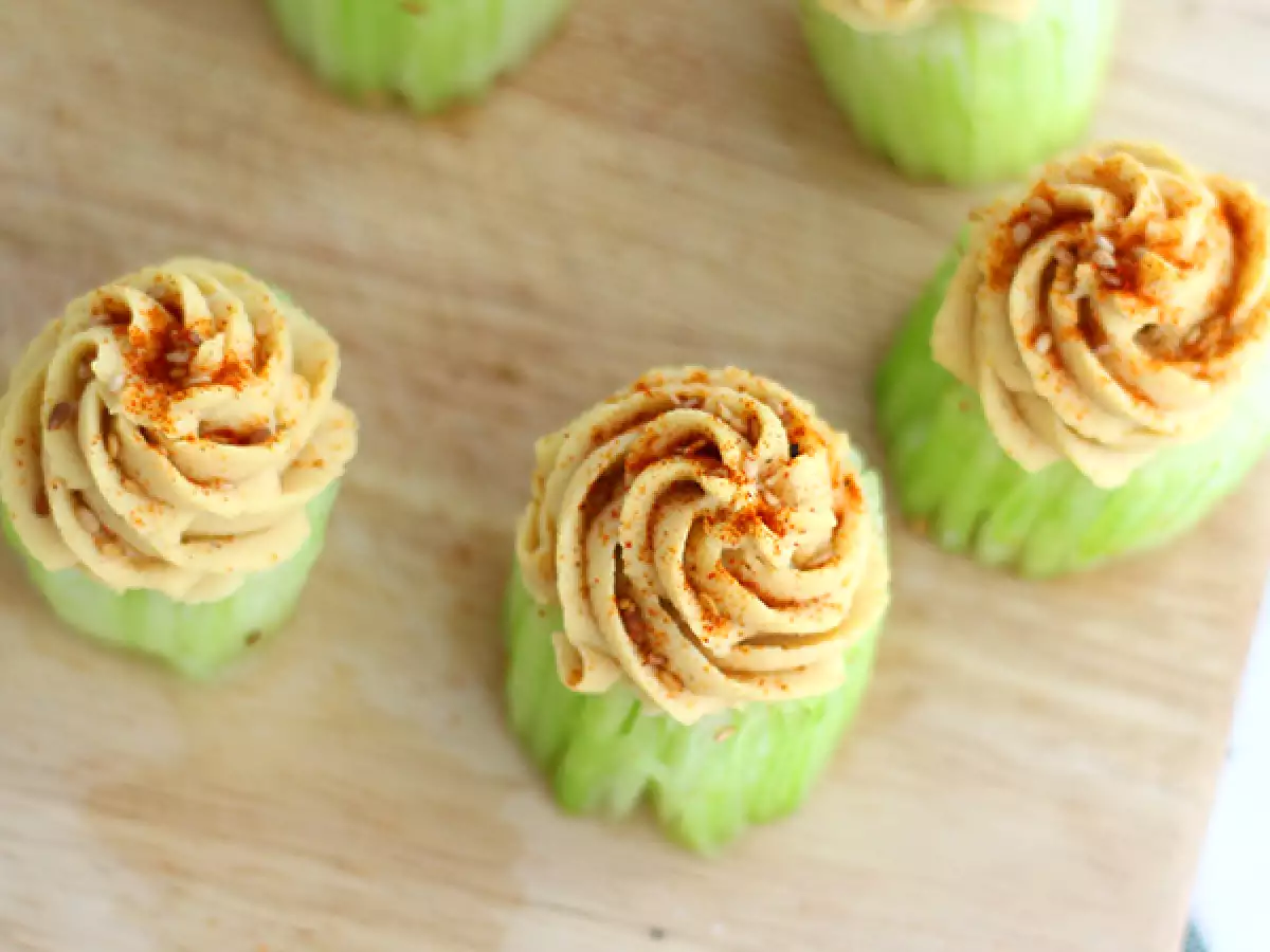 Veganska gurkcupcakes med hummus - foto 4