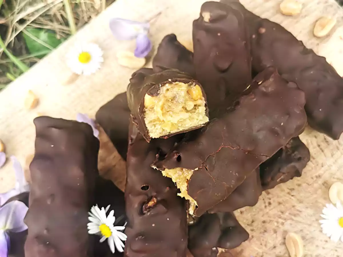 Veganska och glutenfria hemlagade Snickers-barer