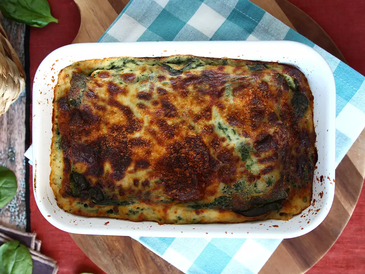 Vegetarisk lasagne med spenat och tofu i airfryer - foto 2